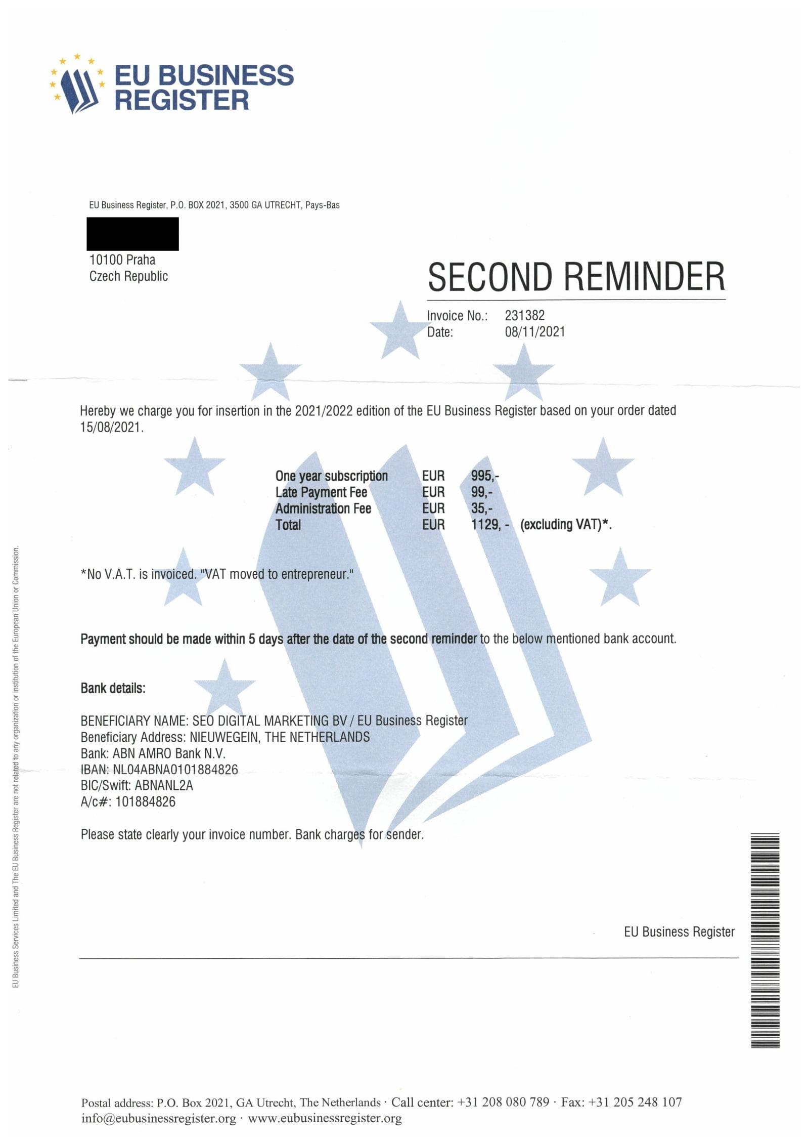 Spam “EU Business Register”: Qué sucede si no pagas Spam “EU Business Register”: Qué sucede si no pagas