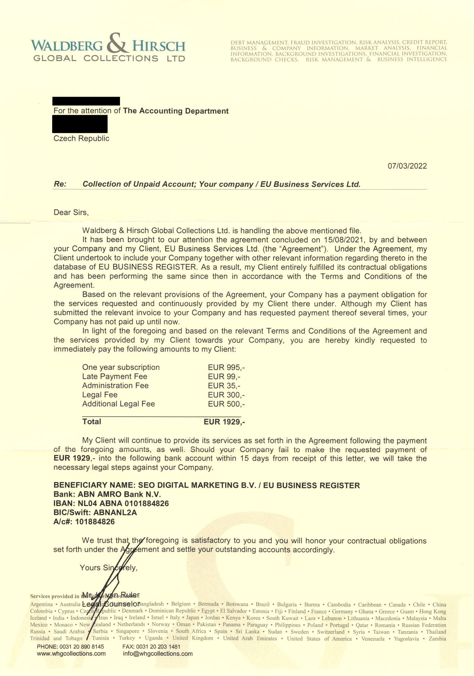 Spam “EU Business Register”: Qué sucede si no pagas Spam “EU Business Register”: Qué sucede si no pagas